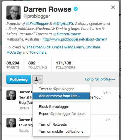twitter add to or remove from list
