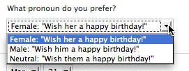 Choose a pronoun