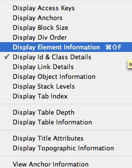 Display Element Info