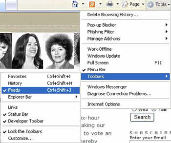 Open the feeds toolbar